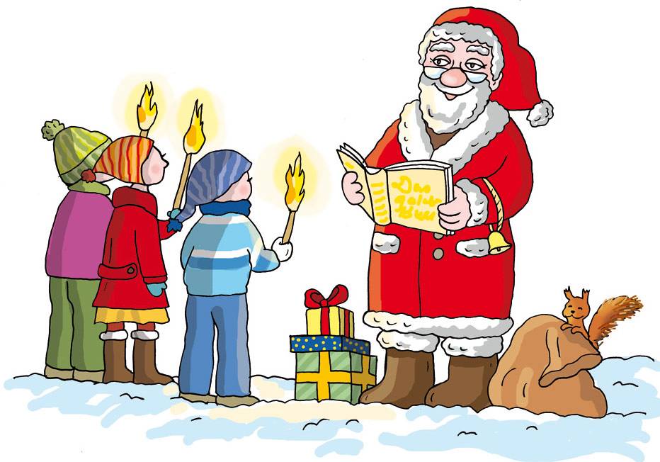 Samichlaus mit Schmutzli und Esel